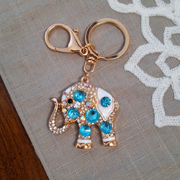 💥SALE💥Elephant Rhinestone & Jeweled Keychain New - Picture 3 of 3